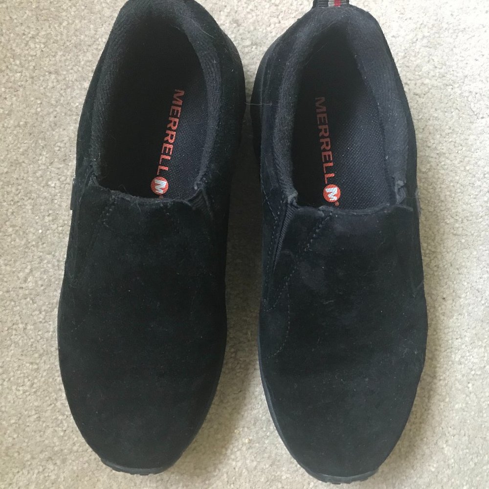Women's Merrell Black Suede Mocs.  Size 8